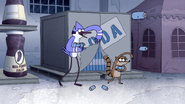 S4E36.192 Mordecai and Rigby Throwing Soda Cans