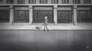 A Gentleman Walking his dog