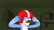 S6E24.107 Mordecai Putting on a Football Helmet