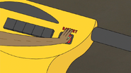 S7E01.154 Rigby Pressing the Battery Button on the Lazy Wheelz