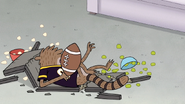 S6E13.012 Rigby Fails to Catch the Football and Breaks the Table