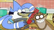 S2E09.033 Mordecai and Rigby Hiding the Party Snacks