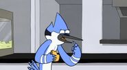 S3E25 Mordecai pointing inside his mouth