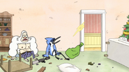 S8E23.242 Mordecai and Skips Pushed Against the Wall