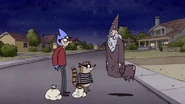 S3E04.233 The Wizard Appearing in Front of Mordecai and Rigby
