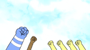 S6E24.212 Mordecai, Rigby, and Baby Ducks Fist Pumping