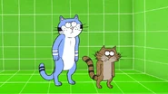 Mordecai as a cat in "Cat Videos"