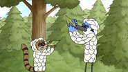 S5E07.044 Mordecai and Rigby Drinking Water From Leaves