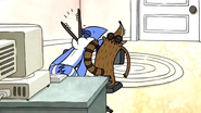 S1 E9 Mordecai and Rigby Laughing