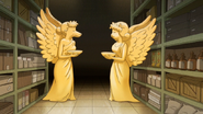 S6E23.115 Two Giant Winged Animal Statues