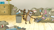 S5E05.042 Rigby Throwing Trash Away