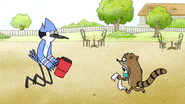 S7E11.105 Rigby Running Towards Mordecai