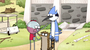 S4E17.255 Benson Putting His Hands on Mordecai and Rigby's Shoulder
