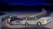 S3E34.016 A Cop Chasing a Car-Driving Dog