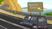 S6E15.037 Sunset Cove Next Right Sign