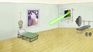 S8E16.027 Laser Heading Towards Skips' Bed