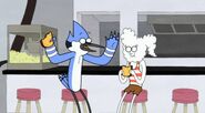 S3E25 Mordecai and CJ eating grilled cheese