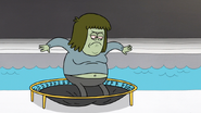 S6E14.166 Muscle Man Jumping on a Trampoline