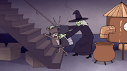 S7E09.351 Chocolate Witching Trying to Prevent Rigby From Escaping