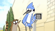 S7E26.082 Mordecai Asking for the Security Gate Code