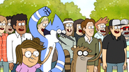 S6E03.138 Mordecai, Rigby, and Eileen Cheering