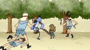 S4E13.157 Mordecai and Rigby Fighting Two More Scythe Guards