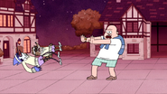 S4E31.129 Country Club Leader Throwing Mordecai and Rigby