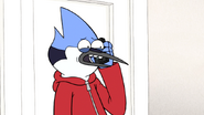 S6E10.078 Mordecai Talking Nervously to CJ on the Phone