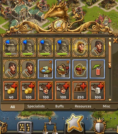 Star Menu The Settlers Online Wiki Fandom