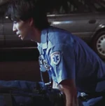 EMT carrying  stretcher.