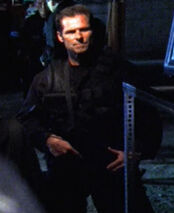 SWAT officer waiting near the van