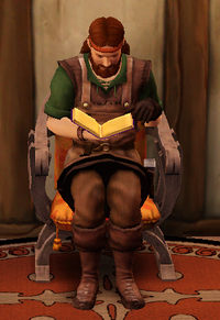 A Blacksmith reading a Manual.