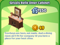 Grizzly Belle Diner Cabinet