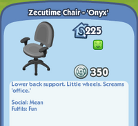 Zecutime chair onyx