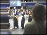 The graduation ceremony photo. Slender Man is in the very top-center.