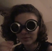 Kat wearing her goggles