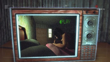 Kate seen in the small monitor.