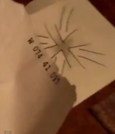 Vinnie's letter, featuring a peculiar symbol.