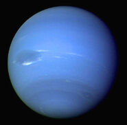 Neptune by Voyager 2 in 1989. The great dark spot is visible.
