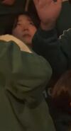 Player 100 looking up at the money after the first game (error)