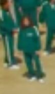 Player 076 after entering the Red Light, Green Light arena