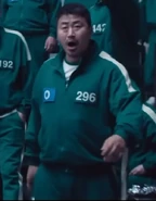 Player 296 walking over to the X's side.
