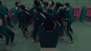 Lee Myung-gi and Thanos fighting during Bathroom Fight
