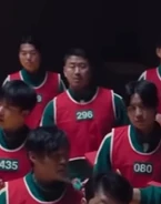 Player 296 after receiving his red vest.
