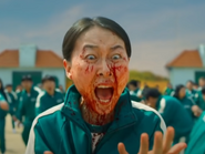 Player 306 screams as she sees the blood