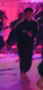Player 344 running to a room in the last round of Mingle.