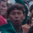 Player 154 cheering for Thanos' team as they cross the finish line