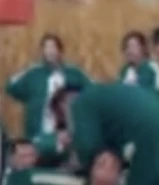 Player 119 with Player 310 after passing the finish line.