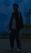 Byeong-gi with a crowbar