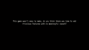 This game wasn't easy to make, do you think there was time to add frivolous features with no meaningful impact?